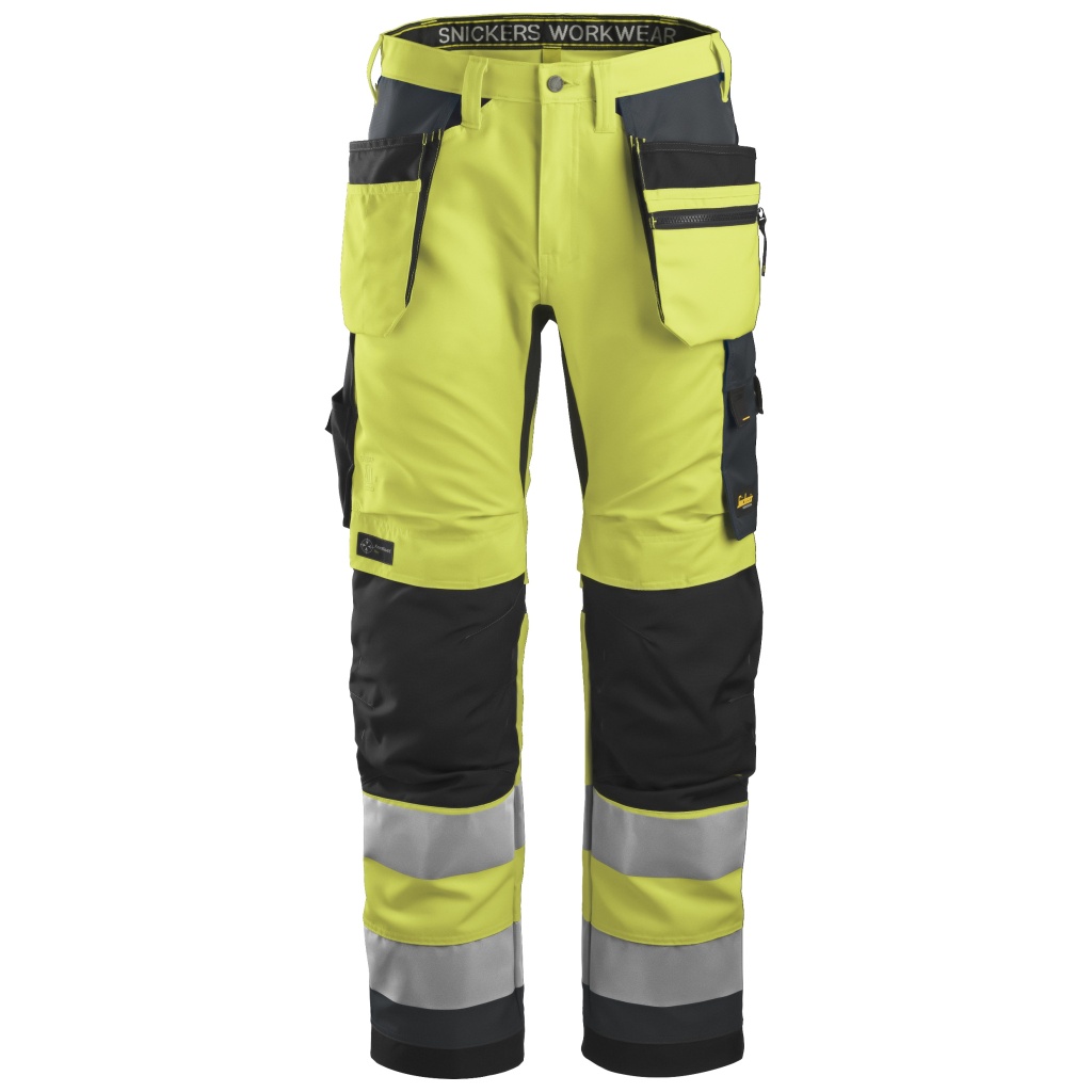 SNICKERS 6230 ALLROUNDWORK HIGH-VIS WORK TROUSERS+ WITH HOLS