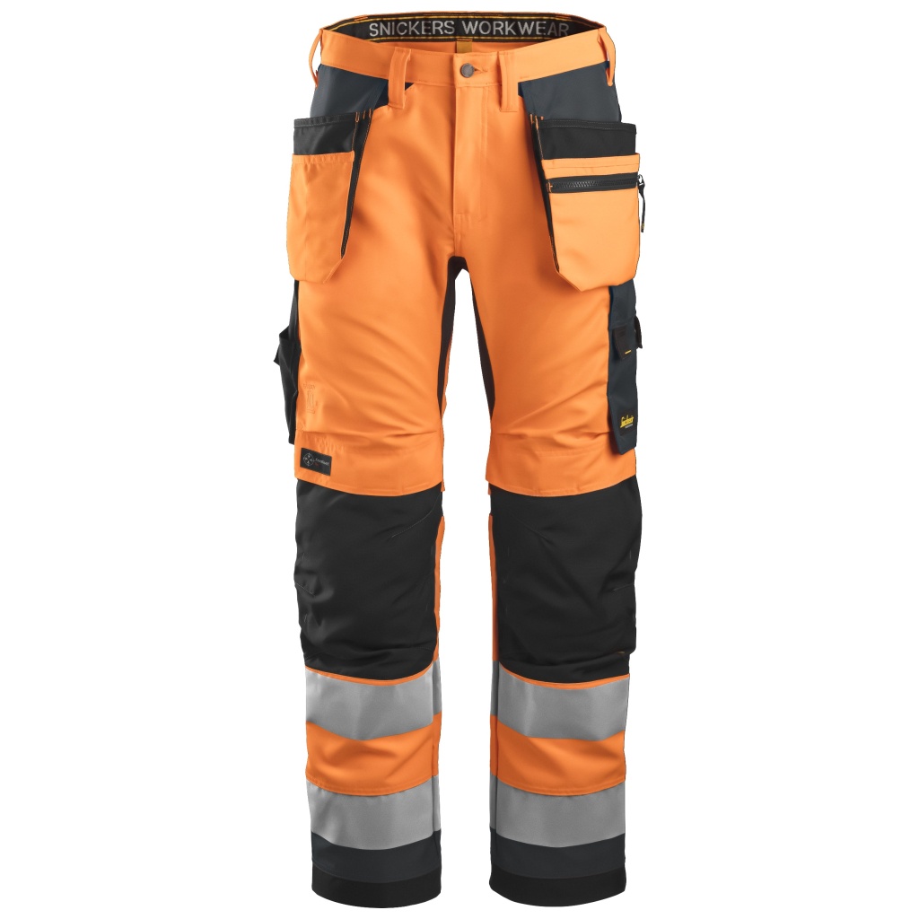 SNICKERS 6230 ALLROUNDWORK HIGH-VIS WORK TROUSERS+ WITH HOLS