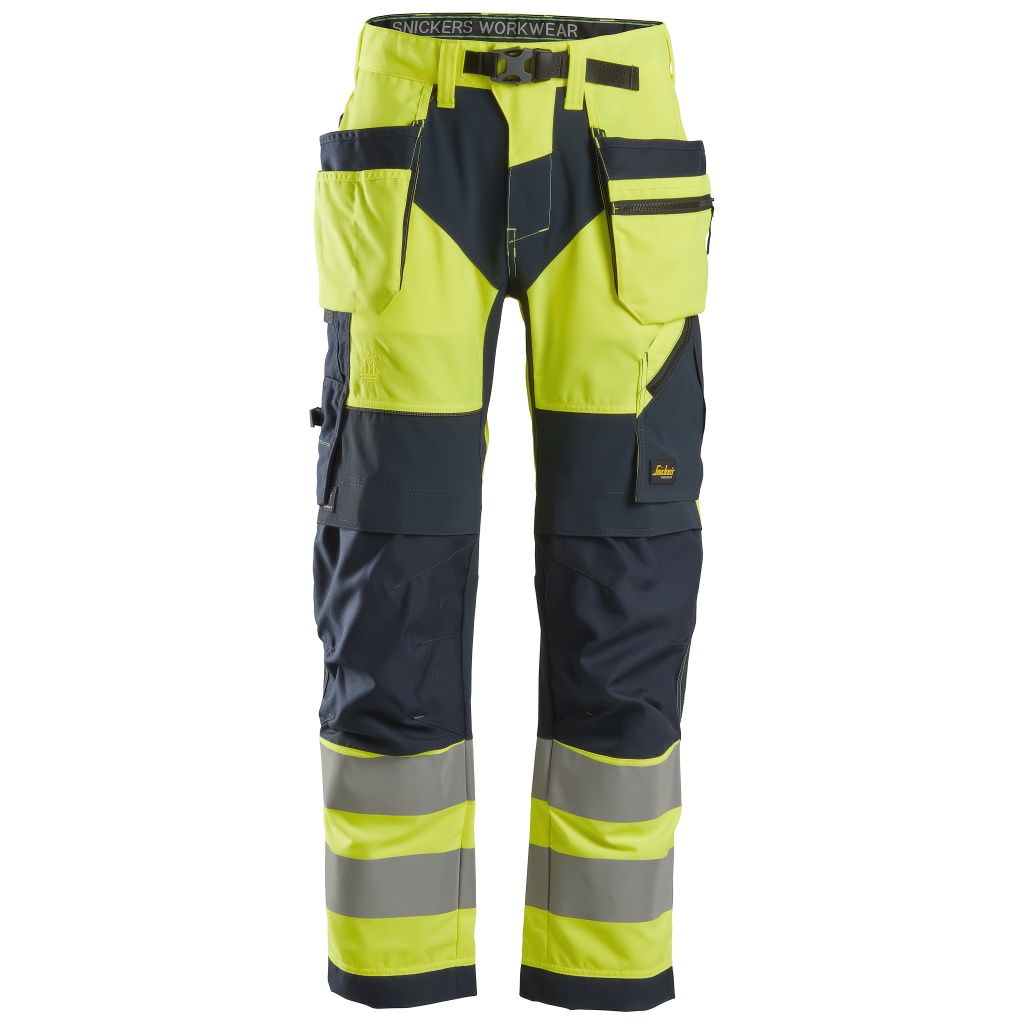 SNICKERS 6932 FLEXIWORK HIGH-VIS WORK TROUSERS+ WITH HOLSTER