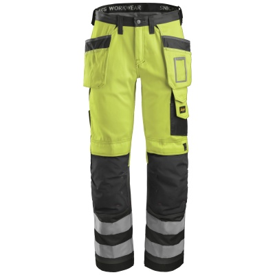 SNICKERS 3233 HIGH-VIS TROUSERS WITH HOLSTER POCKETS CLASS 2