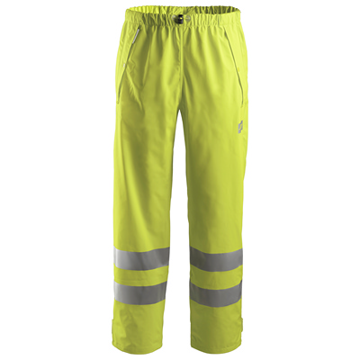 SNICKERS 8243 RAIN TROUSERS PU HIGH VISIBILITY CLASS 2